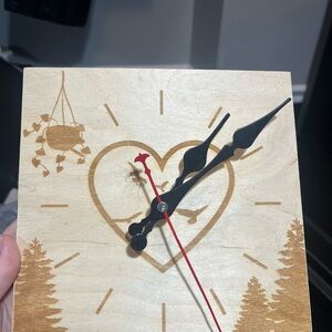 Heart Design Wooden Wall Clock